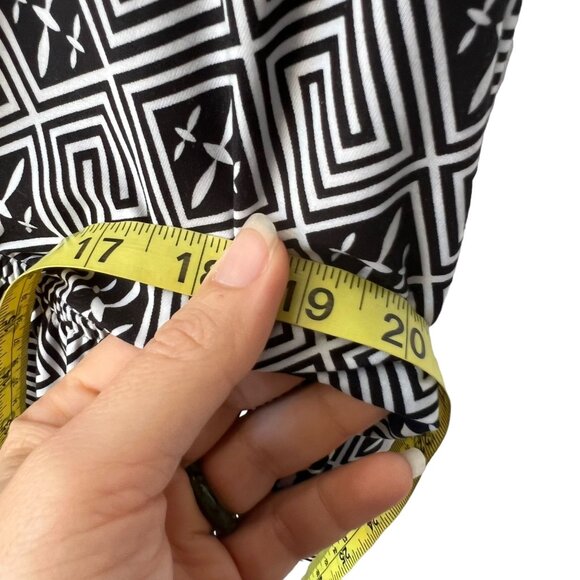 Soma Black White Print Long Sleeve Knee Length Dress Medium - Picture 8 of 8